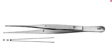 СЕМКЕН ДЕЛ.. ПІНЦЕТ ХІРУРГІЧНИЙ 1X2 ЗУБ. 125MM